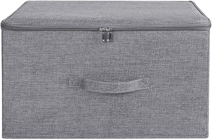 ANMINY 2PCS Storage Bins with Zipper Lids 51.9 Qt Lidded Fabric Storage Boxes - Image 2