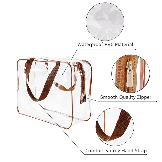 4Pcs Crystal Clear PVC Travel Toiletry Bag Kit - Image 6