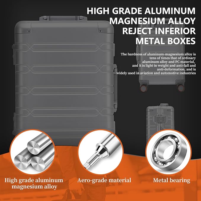WEICHEN All Aluminum Magnesium Carry On Luggage - Image 4