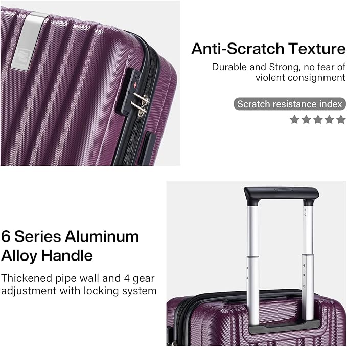 Hanke 24 Inch Expandable Checked Luggage Lightweight PC Hard Case luggage - Image 6