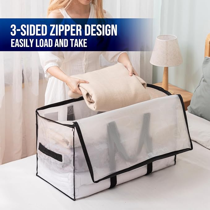 TAILI Extra Large Moving Bags, 2 Pack Clear Heavy Duty Totes - Image 7