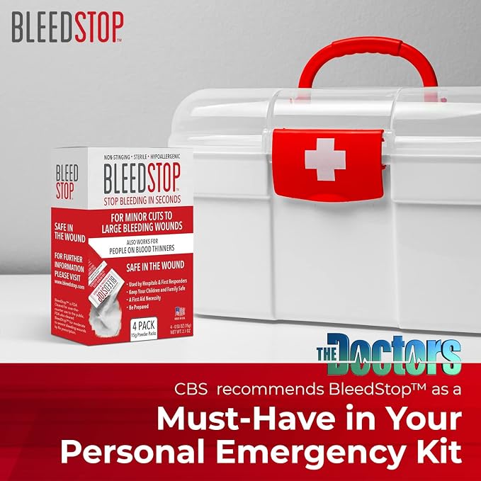 BleedStop™ First Aid Powder for Blood Clotting, Trauma Kit, Blood Thinner - Image 7