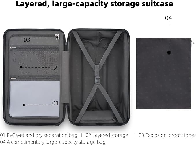 Trunk Luggage 22 Inch, Small Checked Luggage - Image 6