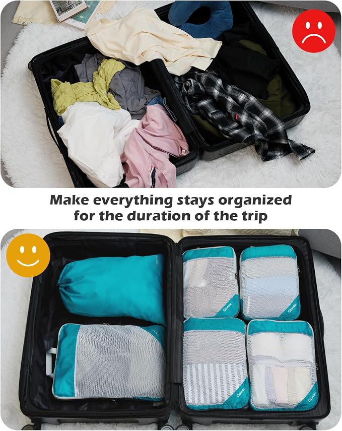 Compression Packing Cubes, Gonex Extensible Storage Mesh Bags Organizers - Image 8
