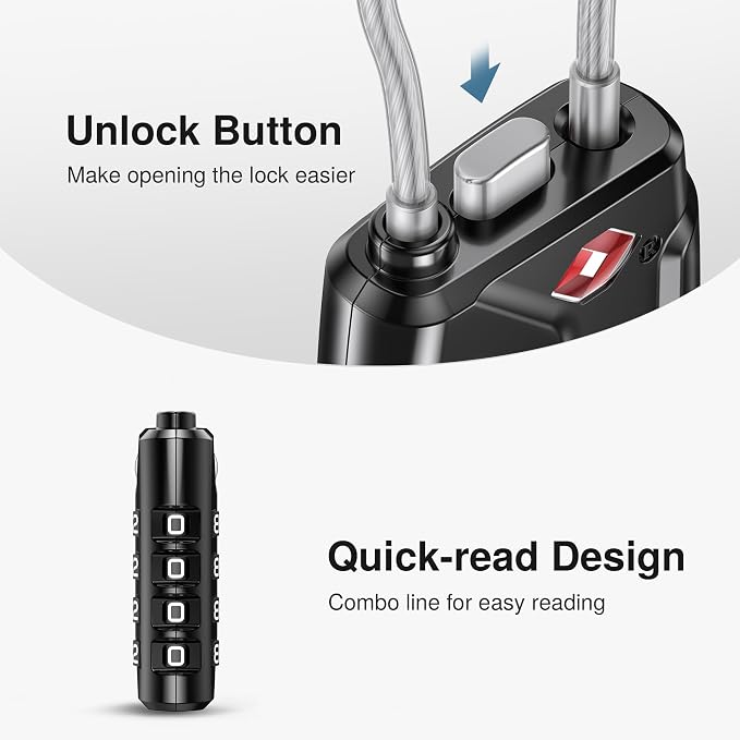 Puroma 2 Pack TSA Approved Luggage Locks, 4 Digit Combination Travel Locks - Image 4
