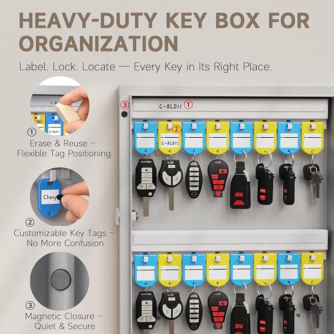 WeHere 120 Key Lock Box Wall Mount, APP Bluetooth/OTP/Wi-Fi/Fixed Code/Key - Image 3