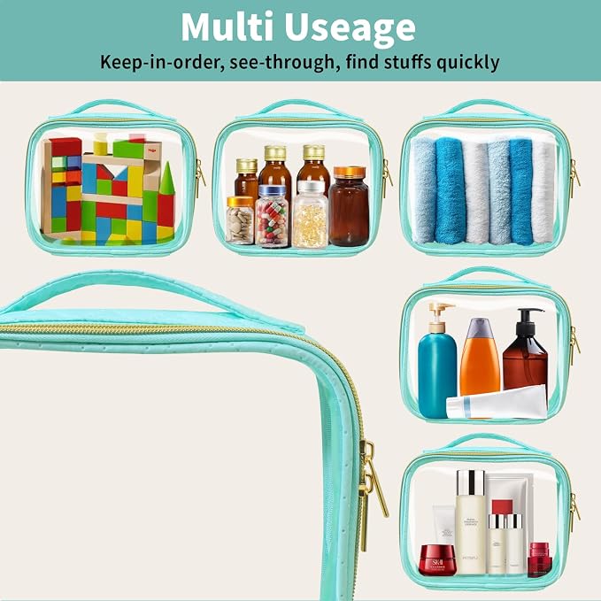 Travel Toiletry Bag, 2 Pack Clear Makeup Bags - Image 4