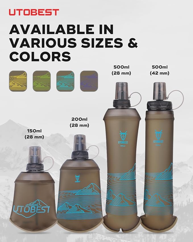 UTOBEST 200ml Soft Flask, 2 Pack Flexible TPU Hydration Water Bottle, - Image 6