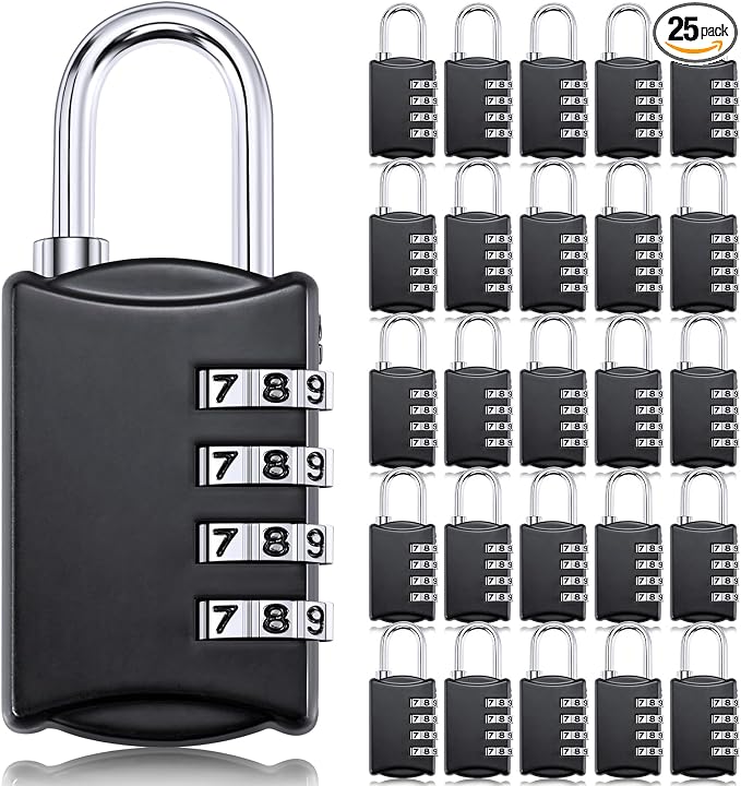 25 Pcs 4 Digit Combination Locks Combination Padlock Luggage Number Locks by Sadnyy