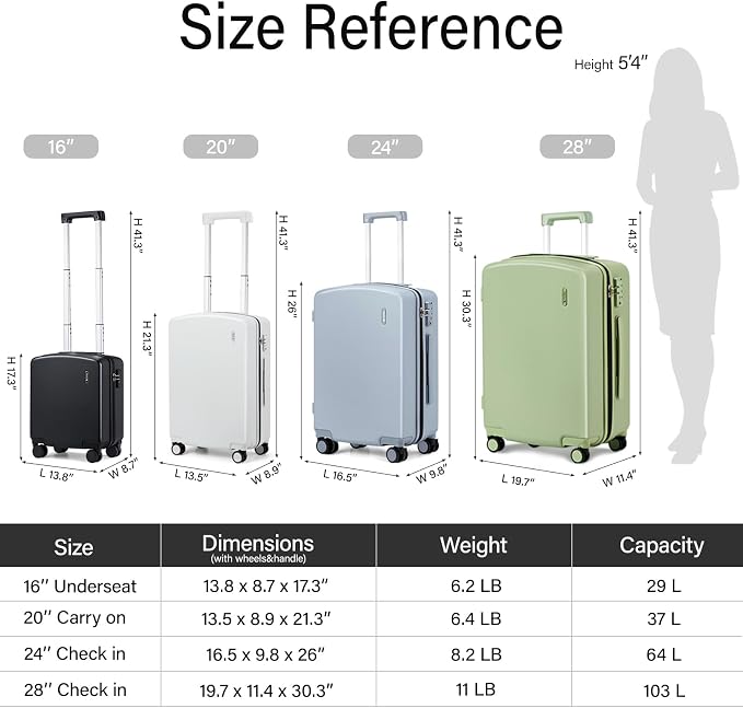 Hanke 20 Inch Hard Shell Suitcases - Image 2