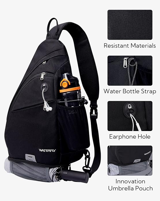 WATERFLY Large Crossbody Sling Bag: Over Shoulder Backpack Daypack Casual Cross - Image 4