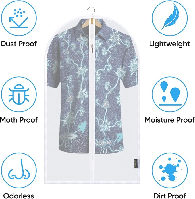 BALEINE 40'' Translucent Garment Bags, 2 Packs PEVA Dress Bag - Image 3