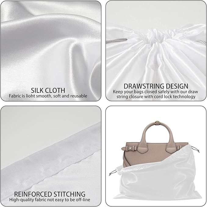 6 Pack Dust Bags for Handbags Silk Dust Cover Bag for Handbags Purses Shoes - Image 6