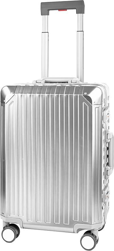 All Aluminum Luggage Suitcase 3 Sizes TSA Lock Carry On Silver - Image 2