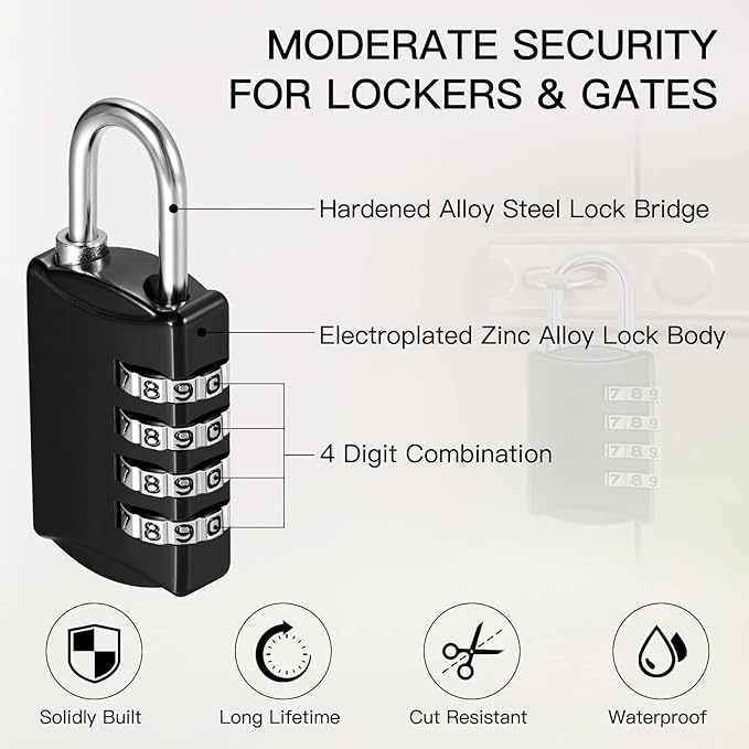 Moxweyeni 30 Pcs 4 Digit Combination Lock Small Combo Luggage Number Locks - Image 3