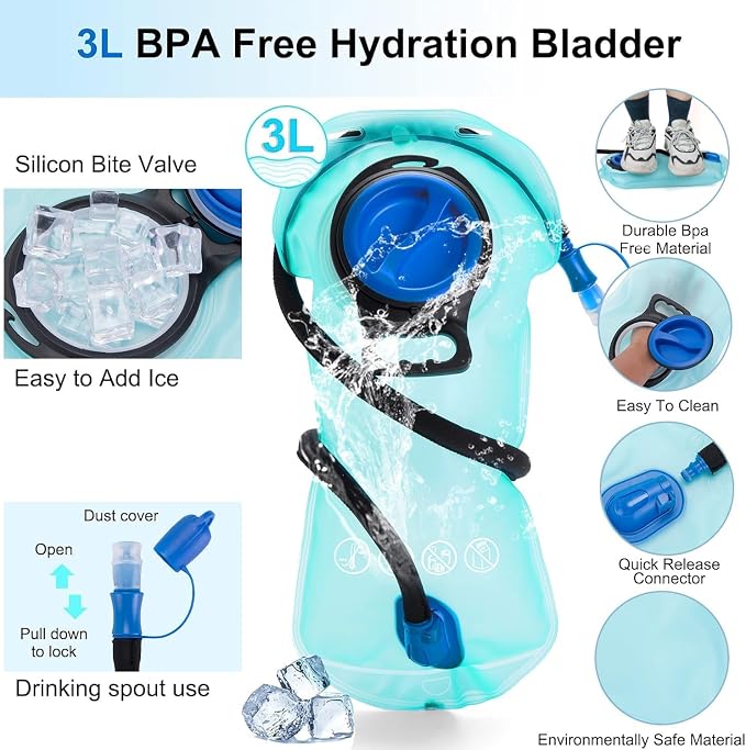 Hydration Pack Backpack with 3L Water Bladder - Image 5