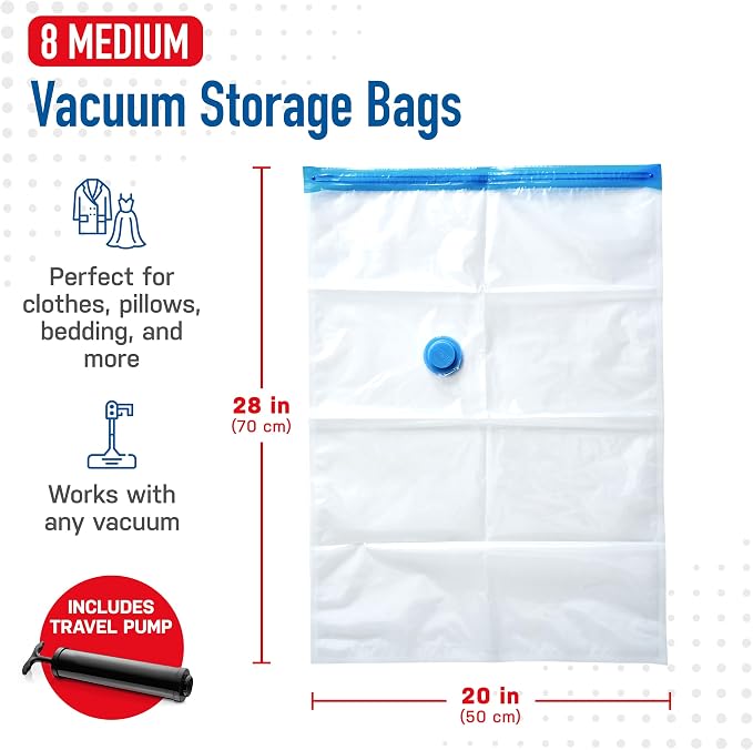 8 Pack Medium Vacuum Storage Bags - Image 3