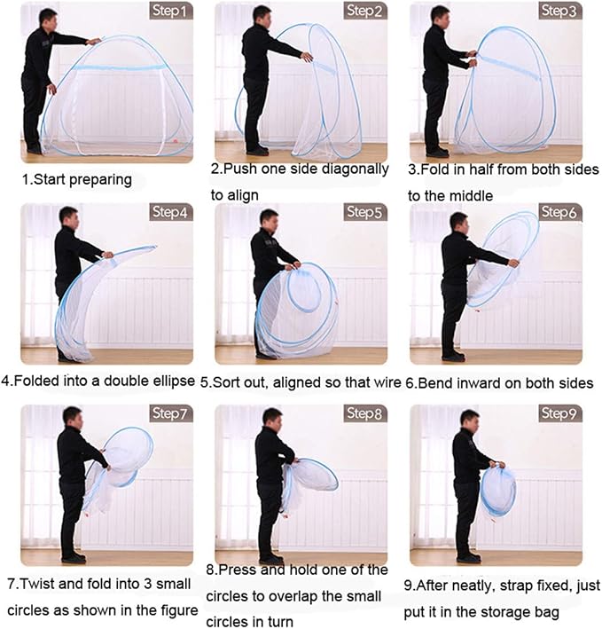 CdyBox Folding Mosquito Net Tent Canopy Curtains - Image 6