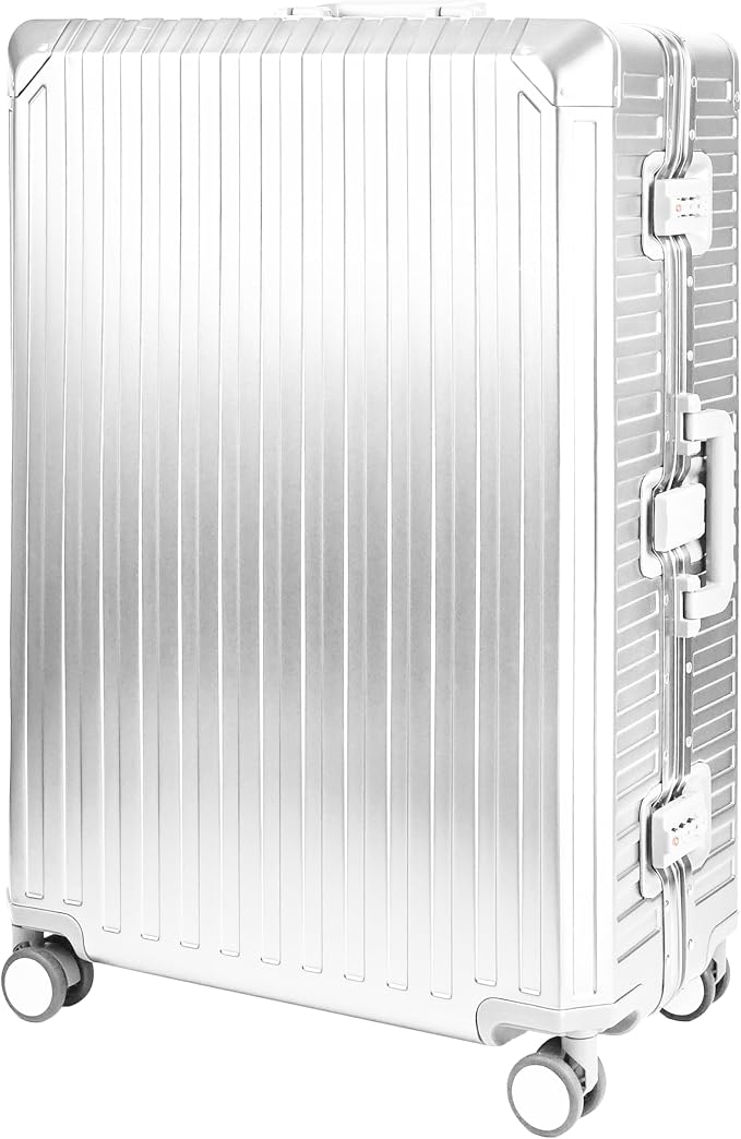All Aluminum Luggage Suitcase 3 Sizes TSA Lock Carry On Silver by X2