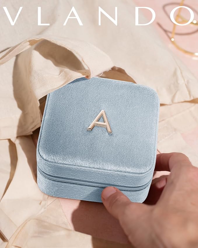 Vlando Teacher Must Haves, Personalized Initial Jewelry Case, Back to School - Image 5