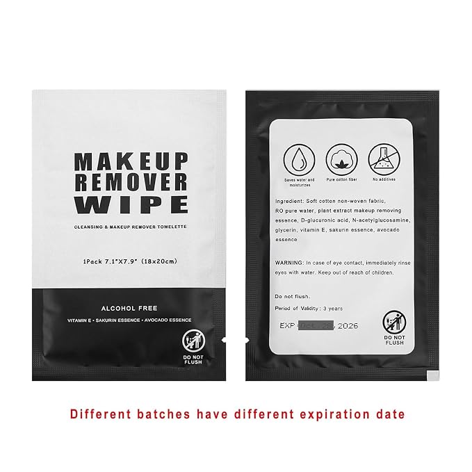 200 Count Makeup Remover Wipes Individually Wrapped Makeup Wipes Bulk Face - Image 6