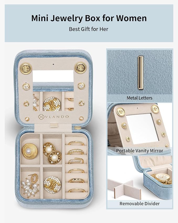 Vlando Valentines Day Gifts for Her, Travel Jewelry Organizer, Necklace - Image 4