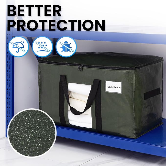 TAILI 8 Pack Green Extra Large Storage Bags, Heavy Duty Totes - Image 8