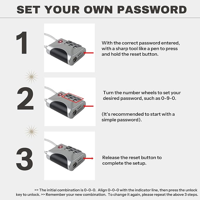 TSA Locks for Luggage, Small Combination Lock - Image 5