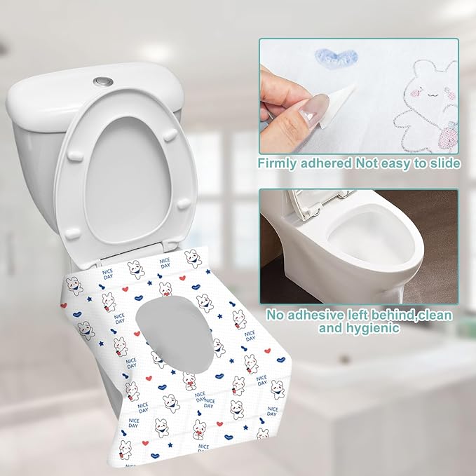 50 Pack Toilet Seat Covers Disposable, Portable Toilet Seat Cover - Image 3