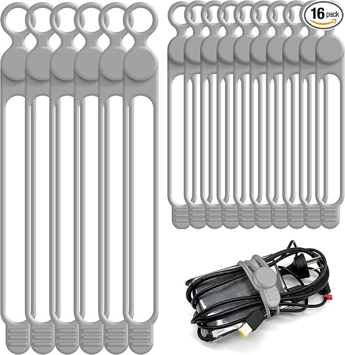 Nearockle Silicone Cable Ties Cord Organizer by ELECTRONICSORGANIZATION