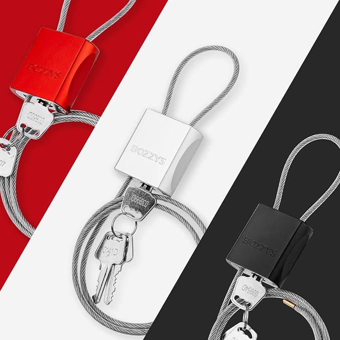 Adjustable Cable Padlock with 3 Keys | 1.15ft L x 1/6in D Aluminum Steel Cable - Image 7