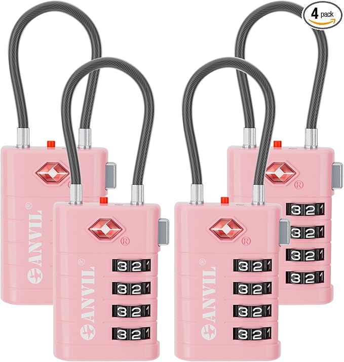 ANVIL 4 Digit Luggage Locks, TSA Locks by ANVIL
