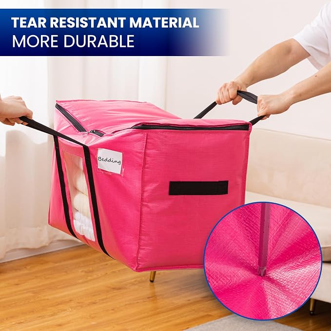 TAILI 8 Pack Pink Extra Large Moving Bags, Heavy Duty Totes - Image 5