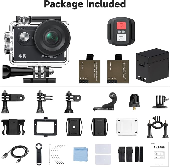 AKASO EK7000 4K30fps Action Camera - 131ft Waterproof Camera - Image 9