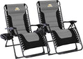 Oversized Padded Zero Gravity Lounge Chair Set of 2, Foldable Patio Anti by ColegenceOutdoor