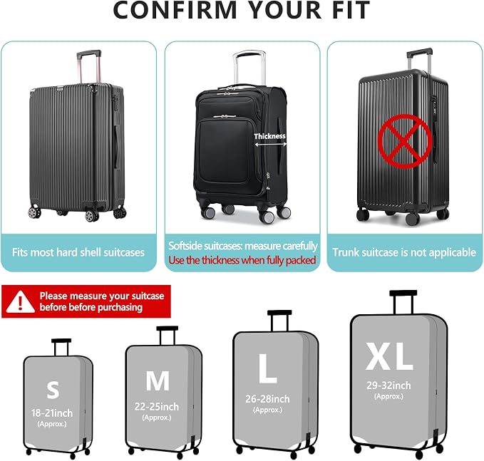 Travelkin Luggage Cover Washable Suitcase Protector Anti-scratch Suitcase cover - Image 3
