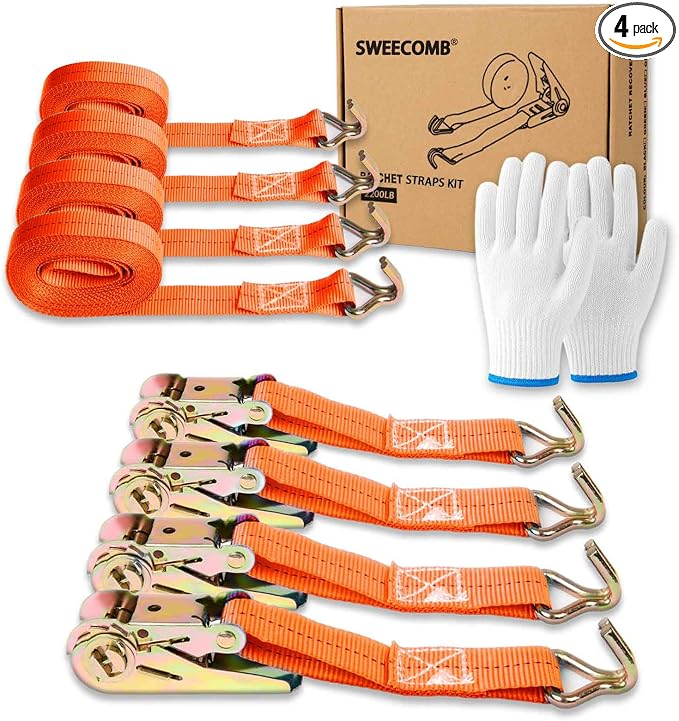 Ratchet Straps, 1 Inch x 16.4 Feet by Sweecomb