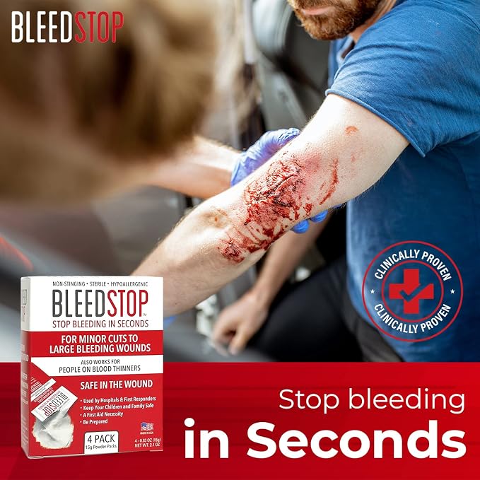BleedStop™ First Aid Powder for Blood Clotting, Trauma Kit, Blood Thinner - Image 8