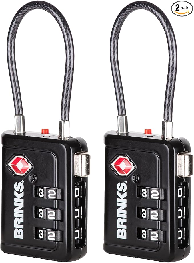 Brinks TSA Accepted Indicator Luggage Lock, New More Secure TSA008 Key by Brinks