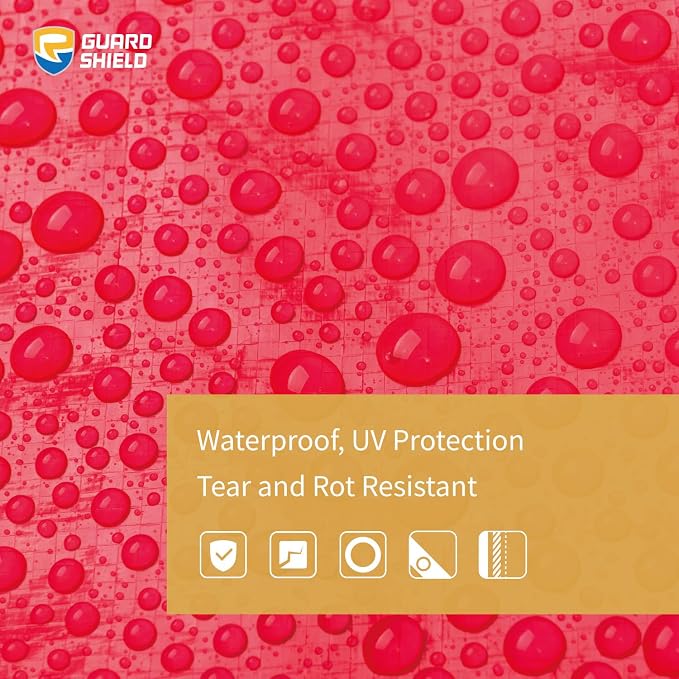 GUARD SHIELD Red Tarp 6x6 Feet Tarps High Visibility Outdoor Poly Cover - Image 5