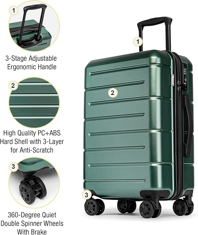 KYME Luggage Sets 2 Piece Hardshell 22"/26" Suitcase - Image 4