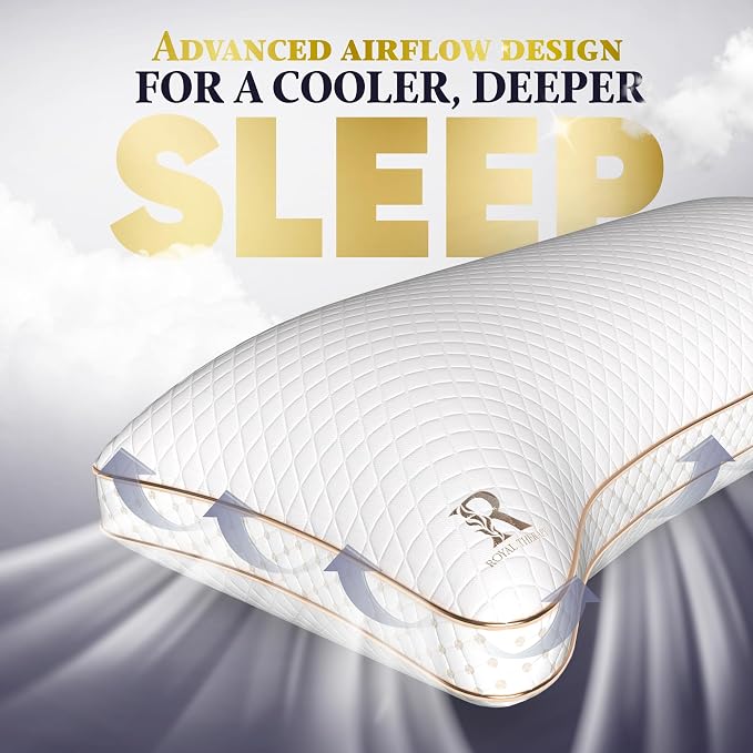 Royal Therapy King Memory Foam Pillow, Adjustable Shredded Odor-Free Pillow - Image 2