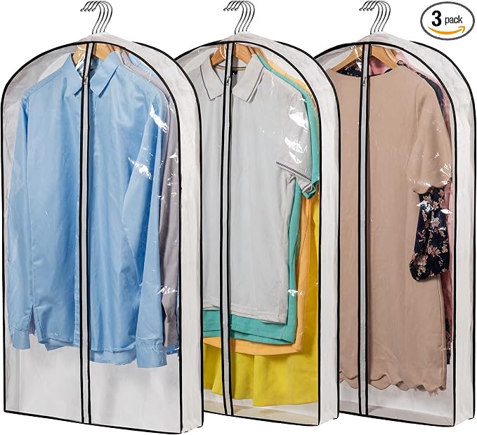 Clear Plastic Hanging Clothes Bags by MsKitchen