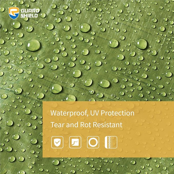 GUARD SHIELD Tarp Green 6x8 Feet Multi Purpose Waterproof Poly Tarp Cover 5mil - Image 4