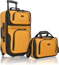 U.S. Traveler Rio Fabric Expandable Carry-on Luggage, Rolling Suitcase by USTraveler
