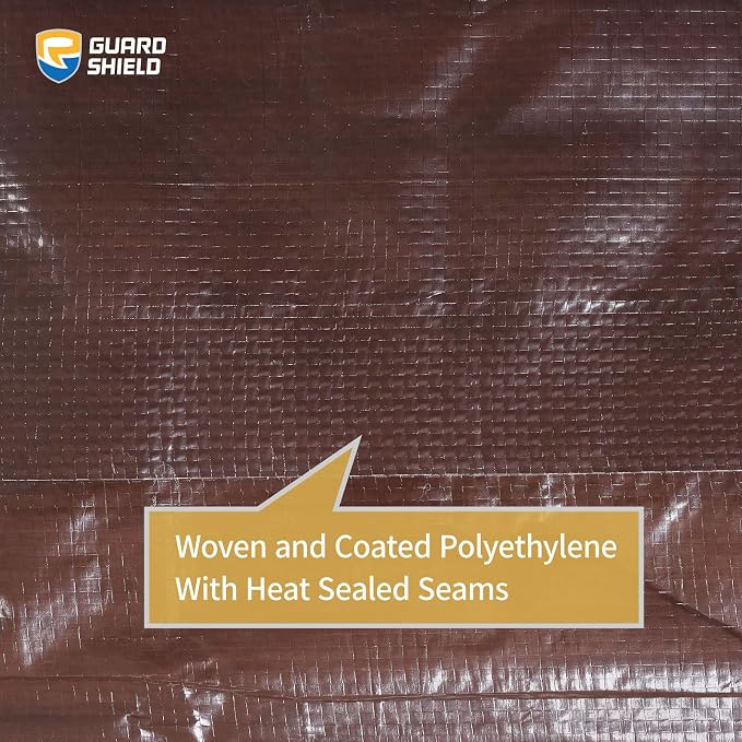 GUARD SHIELD Brown Tarp 8x12 Feet Waterproof Tarps Lightweight Camping Tarp - Image 4
