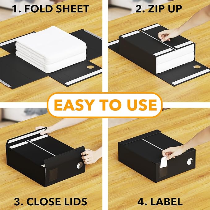 SpaceAid 8 Pack Bed Sheet Organizers and Storage, Foldable Sheet Organizer - Image 3