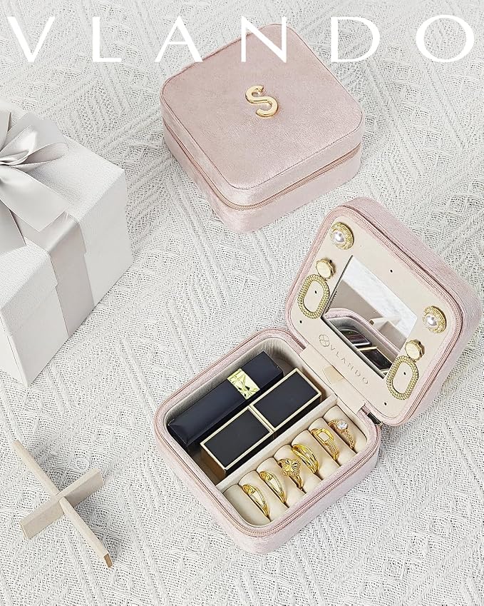 Vlando Birthday Gifts for Women Friendship, Personalized Initial Jewelry Box - Image 5