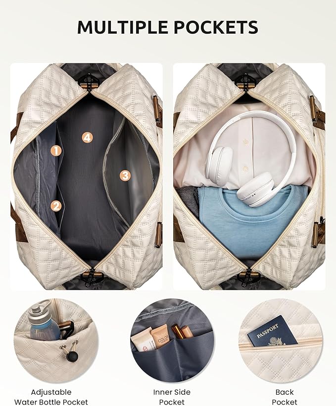 Initial Duffle Bag with Shoe Compartment, Personalized Weekender Bag, Monogram - Image 5