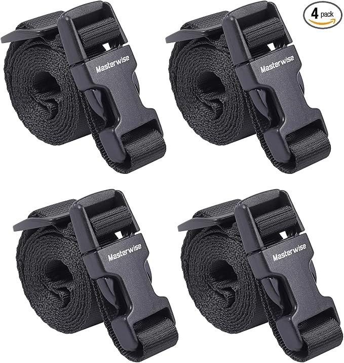 Buckle Straps with Clips, Adjustable Nylon Straps with Buckle by Masterwise